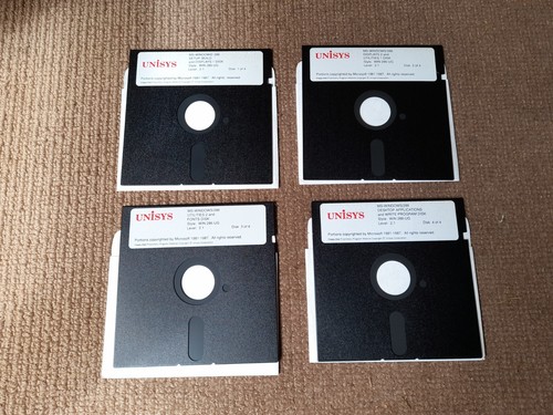 Rare Vintage Unisys Microsoft Windows/286 2.1 1987 4 x 5.25" disks - untested - Afbeelding 3 van 4