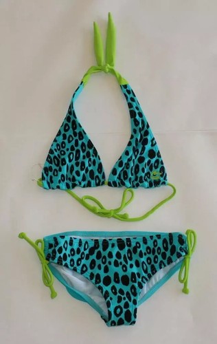 New Billabong Girls "Georgina" 2 Piece Reversible Swim Suit in Aqua Blue Size 5 - Picture 6 of 6