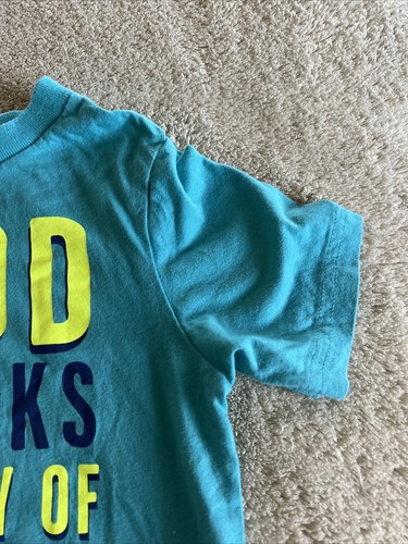 Camisa de manga corta Childrens Place niños verde lima verde azulada BUEN ASPECTO PAPÁ 2T - Imagen 3 de 5