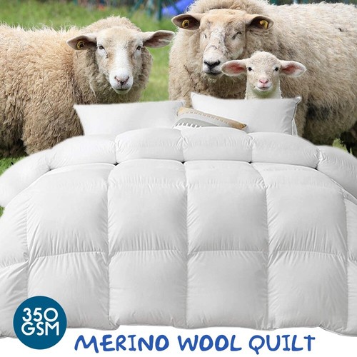 HomiyRus Wool Quilt Queen 350/500/700GSM Australian Merino Down Doona All Season - Picture 13 of 15