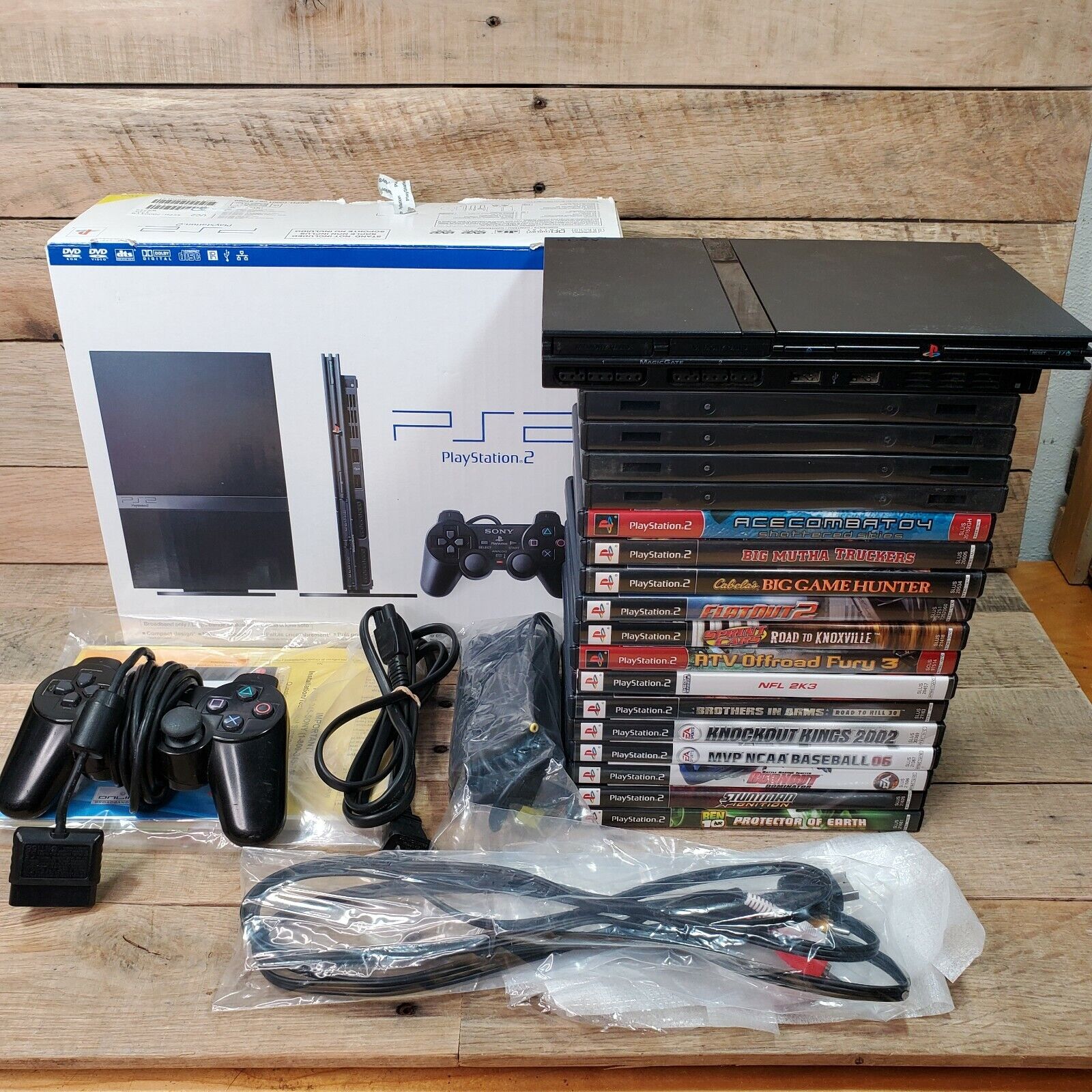 Sony PlayStation 2 PS2 slim console (SCPH-77001) W/ 21 GAMES