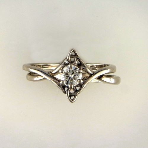 Art Deco Stil runder Lab Created Diamant Ring in 925 Sterling Silber Ring Set - Bild 3 von 8