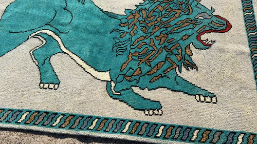 4x6 GREEN WOOL RUG HAND-KNOTTED heriz HANDMADE oriental carpet handwoven oushak - Video 1 of 1