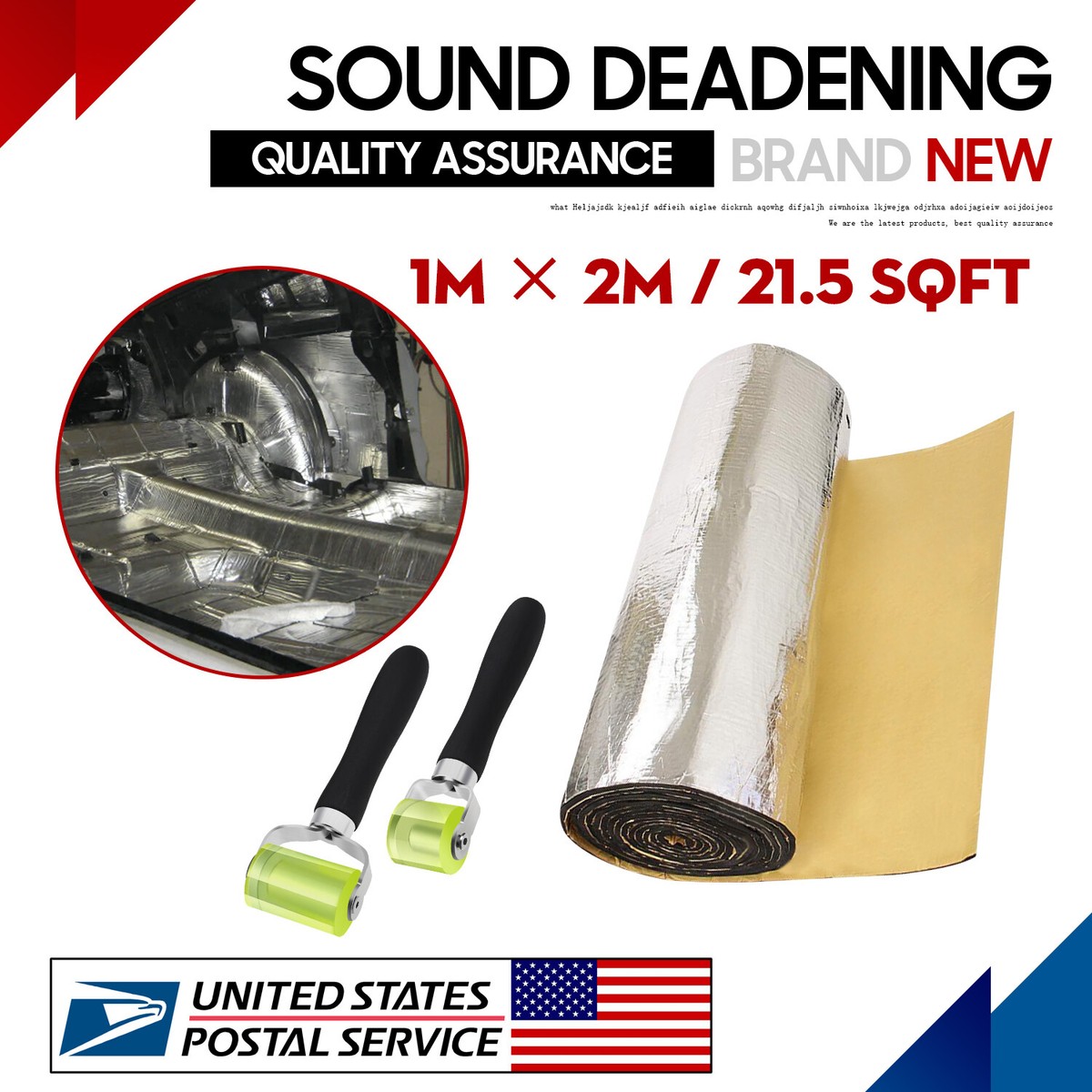 BCSMMCAR 10mm Sound Deadener Cotton Mat - Car Hood Engine Firewall Heat Insulation, Self-Adhesive Aluminum, 1x0.5m Roll - View #3