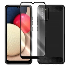 [Black Frame] HD Screen Protector Brushed Case for Samsung Galaxy A02s SM-A025A