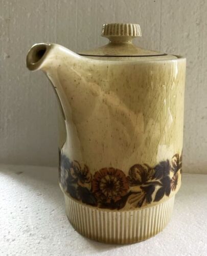 Cafetera de té Poole Thistlewood c1975 diseño floral base de piedra ancha cardo - Imagen 3 de 15