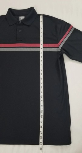 Callaway Mens Golf Polo Shirt Medium Black Red Gray Short Sleeve Opti-Dri - Picture 7 of 8