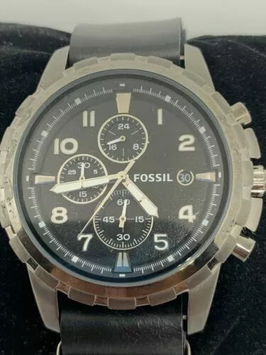 FOSSIL FS4721 Dean Men s Leather Analog Black Dial Genuine Wrist