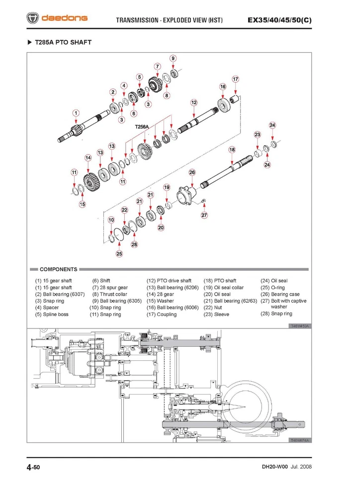 Manual de servicio de reparación de tractor 35 40 45 50 para Kioti EX35 EX40 EX45 EX50 Foto 4 de 4