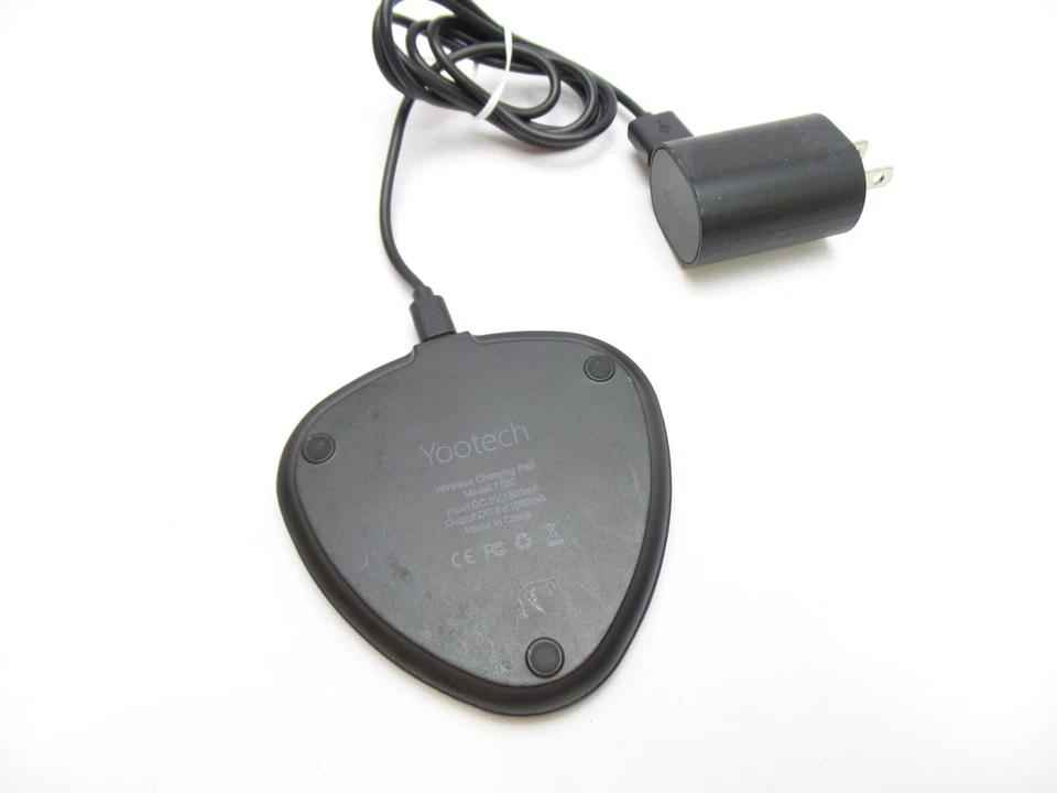 Almofada de carregamento sem fio Yootech T100 preta universal micro-USB com certificação Qi - Imagem 2 de 2