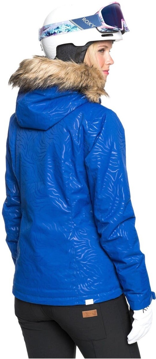 NEW Roxy Jet Ski Solid Ski Jacket - Mazarine Blue Zebra Emboss