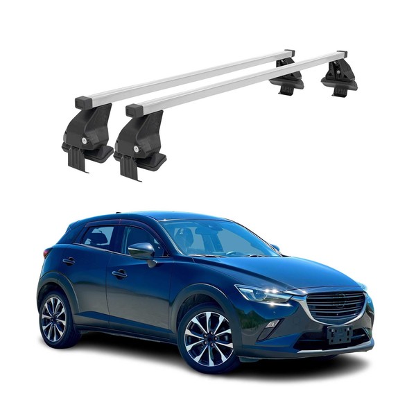 Menabo DachträGer GrundtäGer FüR Mazda CX-3 2015-2021 50Kg Stahl Silber 2 Tlg-image