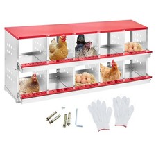 Chicken Nesting Boxes 10 Compartment Metal Roll Away Easy Egg Collection