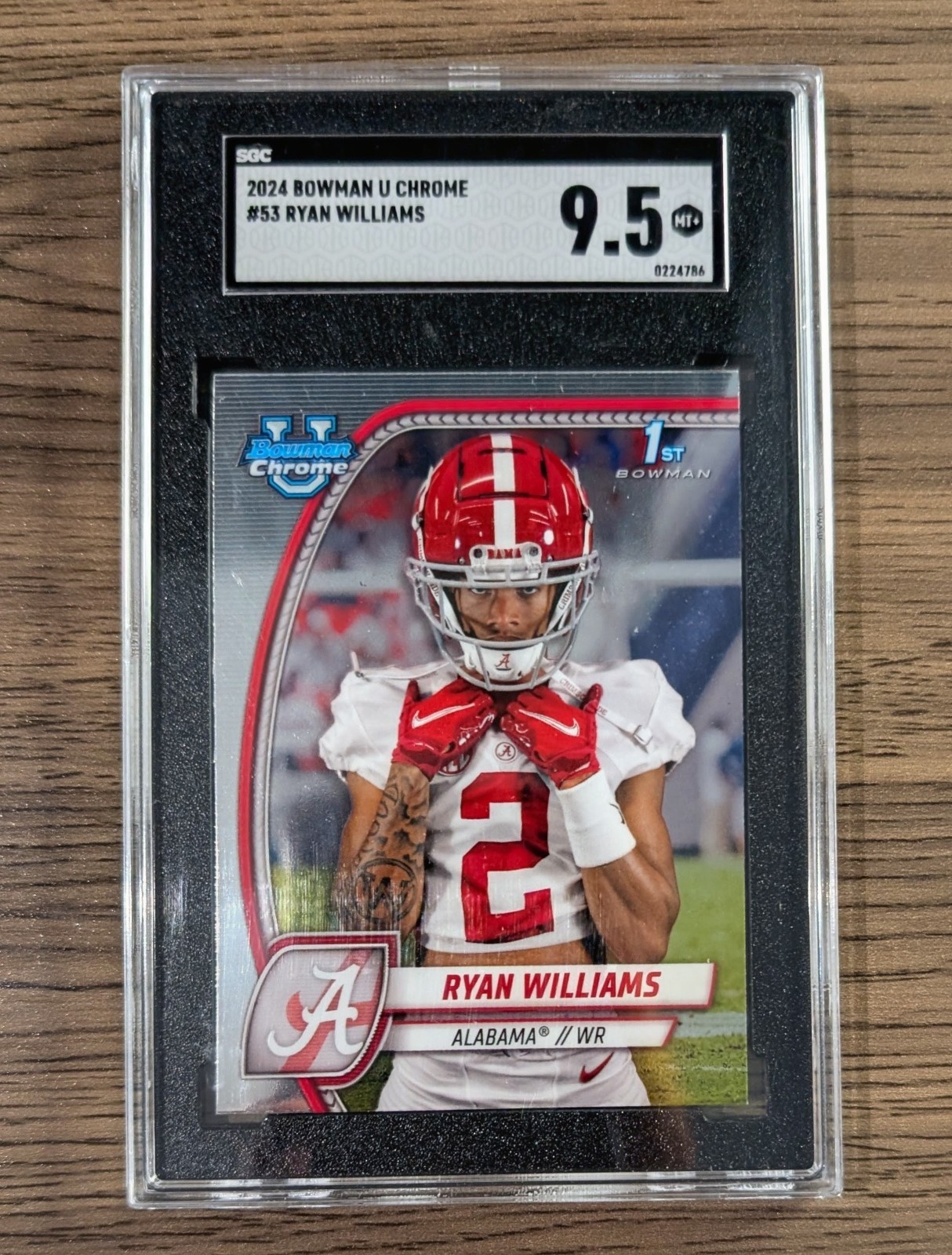 2024 Bowman University Chrome Ryan Williams #53 1st Bowman Alabama Crimson Tide