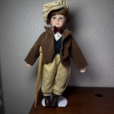 VTG House Of Lloyd Christmas Around The World Tiny Tim Porcelain Doll 1996