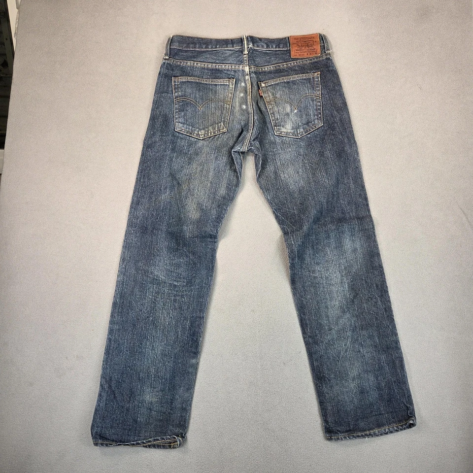 VTG Levis 501 Jeans Mens 32x32 Selvedge Made in USA Thrashed Big E 90s Tag 34x32 - Image 2 of 4