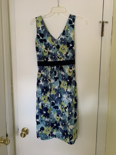 Motherhood Maternity Blue Floral Sleeveless Cotton Dress Medium