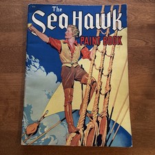Very Rare Errol Flynn "The Sea Hawk" Paint Book  Whitman 621; 1940 