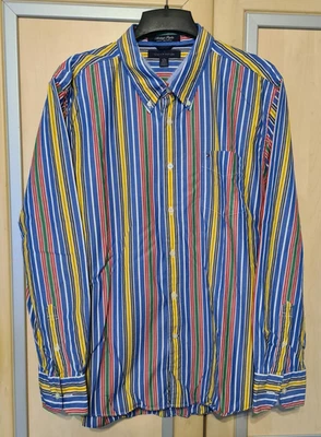 Tommy Hilfiger  Hemd , Slim fit (XL), Langarm, blau gelb rot gestreift  Y - Bild 1 von 3