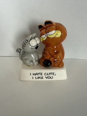 Vintage Figural Garfield Nermal I Hate Cute I like You Enesco Ceramic Jim Davis