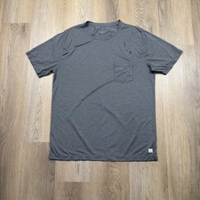 Vuori Shirt Mens Large Gray Short Sleeve Pocket Athletic Performance Tee