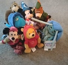 Disney Store Beanie Babies Plush BRAND NEW with Tags Lot Of 8 Mickey Mouse Pixar