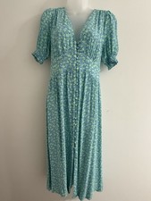 Mango Dress Size 8 Floral Cut Out Back Detail Short Sleeve