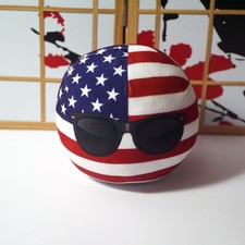 Polandball Plush 7.9in/20cm USA Glasses Countryball Soft Plushie Stuffed Figure