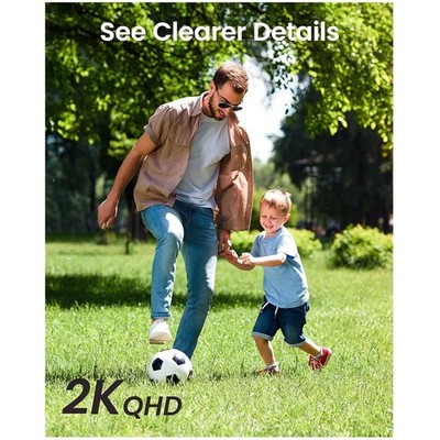 2K Outdoor Security Cameras, 2-Pack, WiFi, Motion Detection