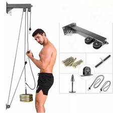 Fitness Wall Mount Pulley System Lat Pull Down Low Row Cable Machine For Home