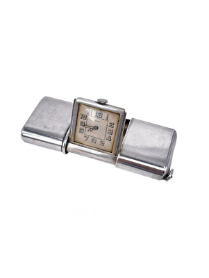 Feine Reiseuhr Tischuhr Eszha / Chopard Sterling Silber 