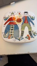 Vintage Saga Norsk Design sm dish with lid Hand Painted Figgjo Flint FF Norway