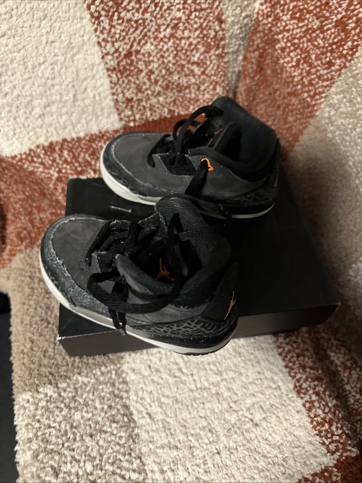 Jordan 3 Retro Fear Pack (TD) Niño Pequeño Noche Estadio-Naranja DM0968-080 Talla 7C Foto 3 de 4