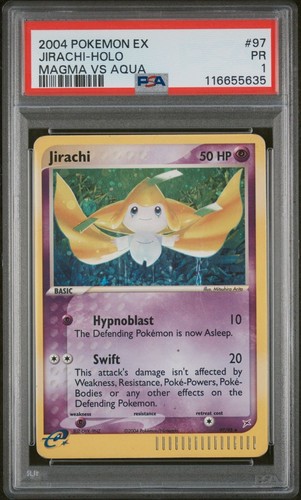 PSA 1 2004 Team Magma vs Aqua SHINY Jirachi Holo Foil 97/95 Secret Rare Pokemon