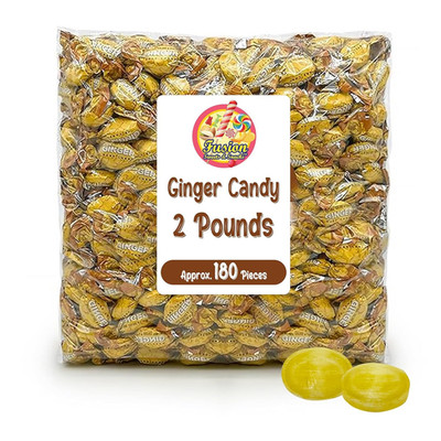 Ginger Candy - 2 Pound Bag - Hard Ginger Candy for Nausea Relief and Digestion A