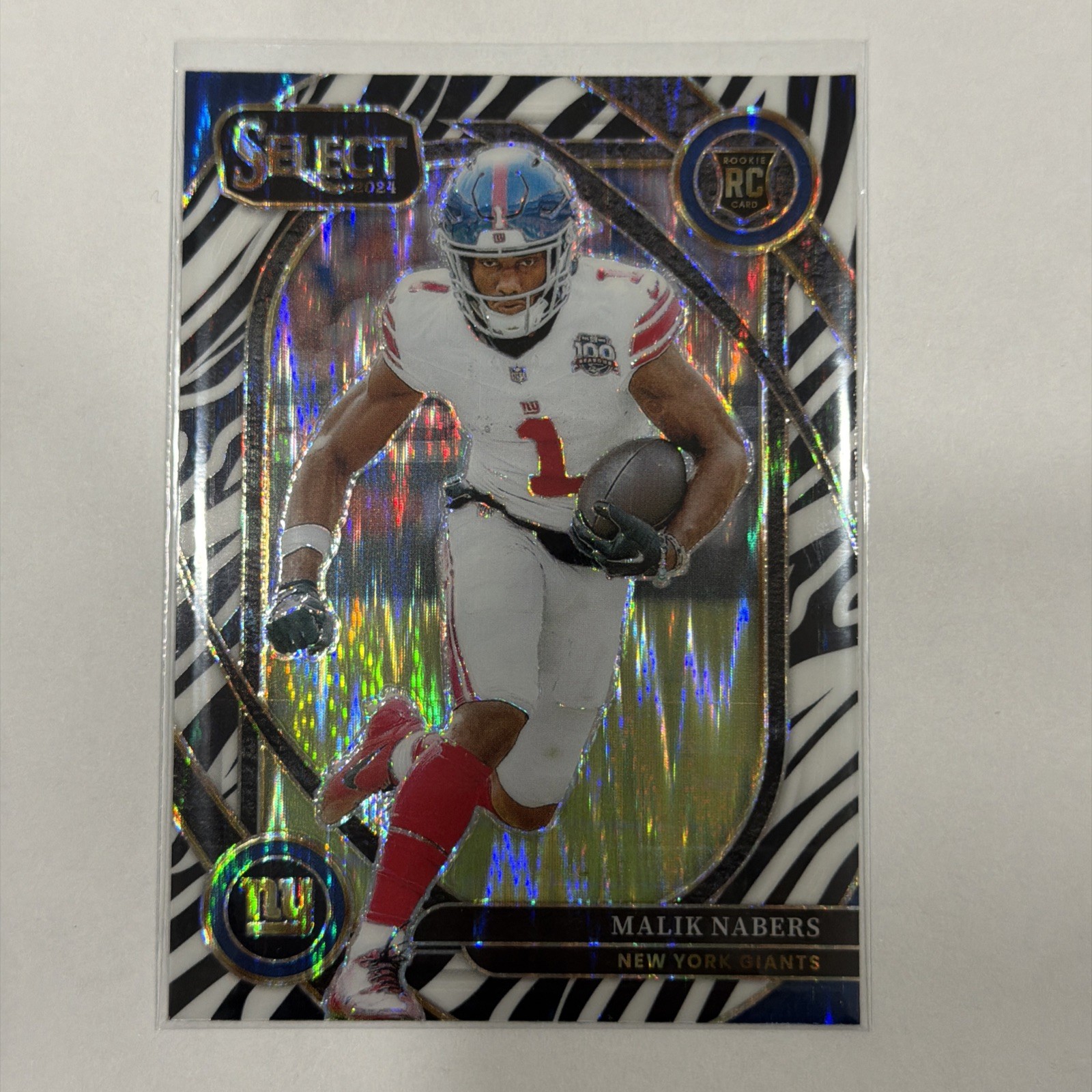 2024 Panini Select Malik Nabers Zebra Shock Club Level (RC) Case Hit #220 CLEAN