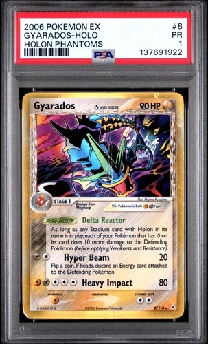 2006 POKEMON EX HOLON PHANTOMS #8 GYARADOS-HOLO PSA 1
