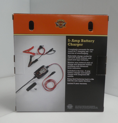 Harley-Davidson 5 Amp Battery Charger 66000309 AGM Lithium Lead