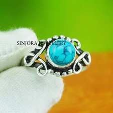 Turquoise Gemstone 925 sterling silver handmade Gift ring US size 5 to 13