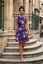 Wallis classic purple floral Dress Size 16 – Wedding / Party / Evening/ Formal