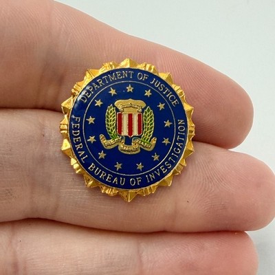Federal Bureau Of Investigation Seal Lapel Pin Department Of Justice FBI DOJ