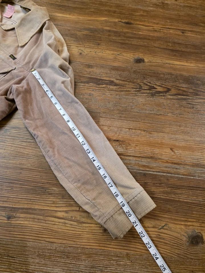 Chaqueta de Camionero Wrangler Años 70 De Colección EE. UU. Pana Desteñida Tostada Talla L Hippie  Foto 4 de 4