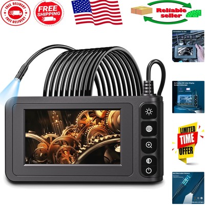 4.3'' Handheld Borescope Camera   Waterproof Inspection Tool with 8 LED Lights