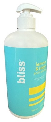 Bliss Lemon & Sage Body Butter Maximum Moisture Body Cream 32 oz