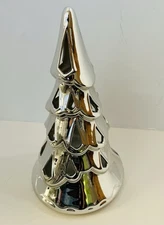 Yankee Candle Twinkling Snowflake Silver Tree Tea Light Holder 10”