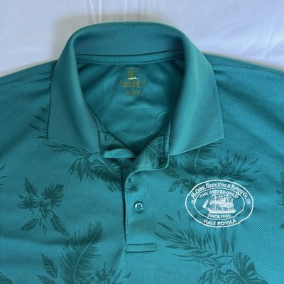 Hawaii Stevedore Shirt L Teal McCabe Hamilton Renny Polo Matson Young ILWU 3222