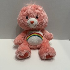 Care Bears Cheer Bear Plush Pink Rainbow Belly 2005 Jakks Pacific 10 Inch
