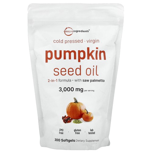 Pumpkin Seed Oil, Cold Pressed, 300 Softgels