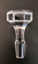 Vintage Clear Cut Glass Octagon Faceted Diamond Decanter Stopper Only 3.5&rdquo;
