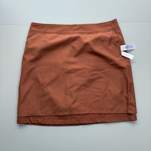 Falda Loft Suave Vegana Imitación Cuero Forrada Línea A Talla 10 Coñac Oficina Carrera - Imagen 10 de 10